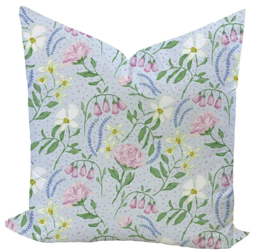 Flowers for Bailey in Sky Custom Pillow