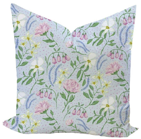 Flowers for Bailey in Sky Pillow