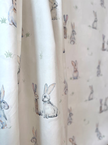 Bunnies for Charlotte in White- Fabric