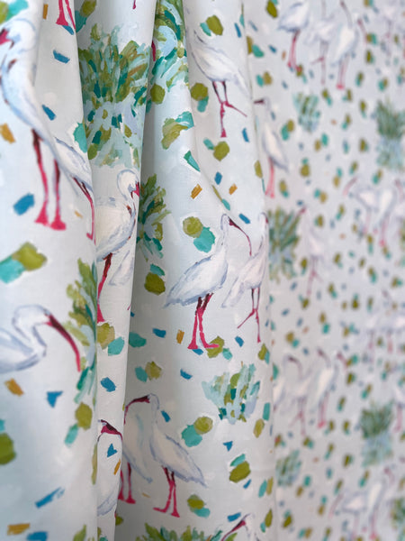 Ibises for Tucker in Sky- Fabric