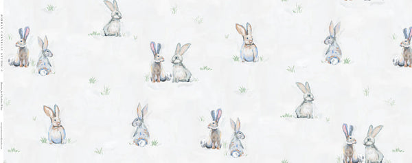 Bunnies for Charlotte in White Pillow