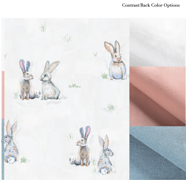 Bunnies for Charlotte in White Pillow