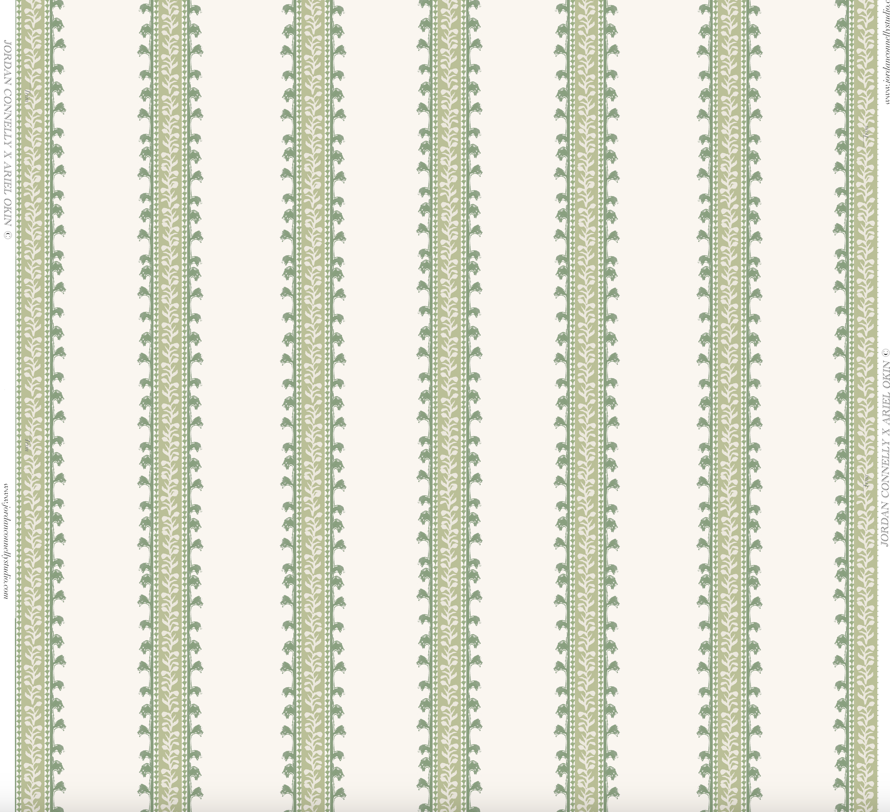 Forged Vine in Green- Wallpaper