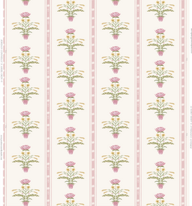 Lotus Garden in Rose- Wallpaper