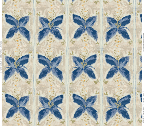 Spanish Floral Tile in Sand- Wallpaper