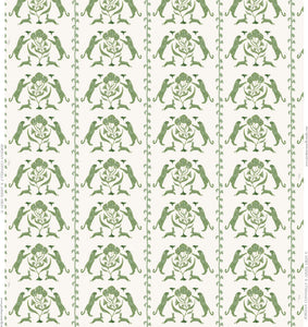 Leopards & Hares in Green- Fabric