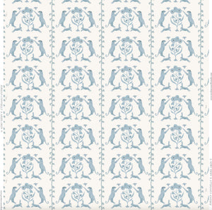 Leopards & Hares in Blue- Fabric