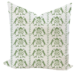 Leopards & Hares in Green Custom Pillow