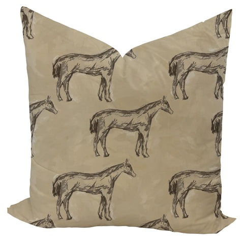 Antique Parchment Horse Custom Pillow