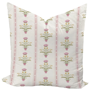 Lotus Garden in Rose Custom Pillow