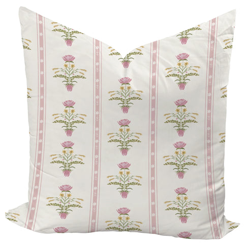 Lotus Garden in Rose Custom Pillow