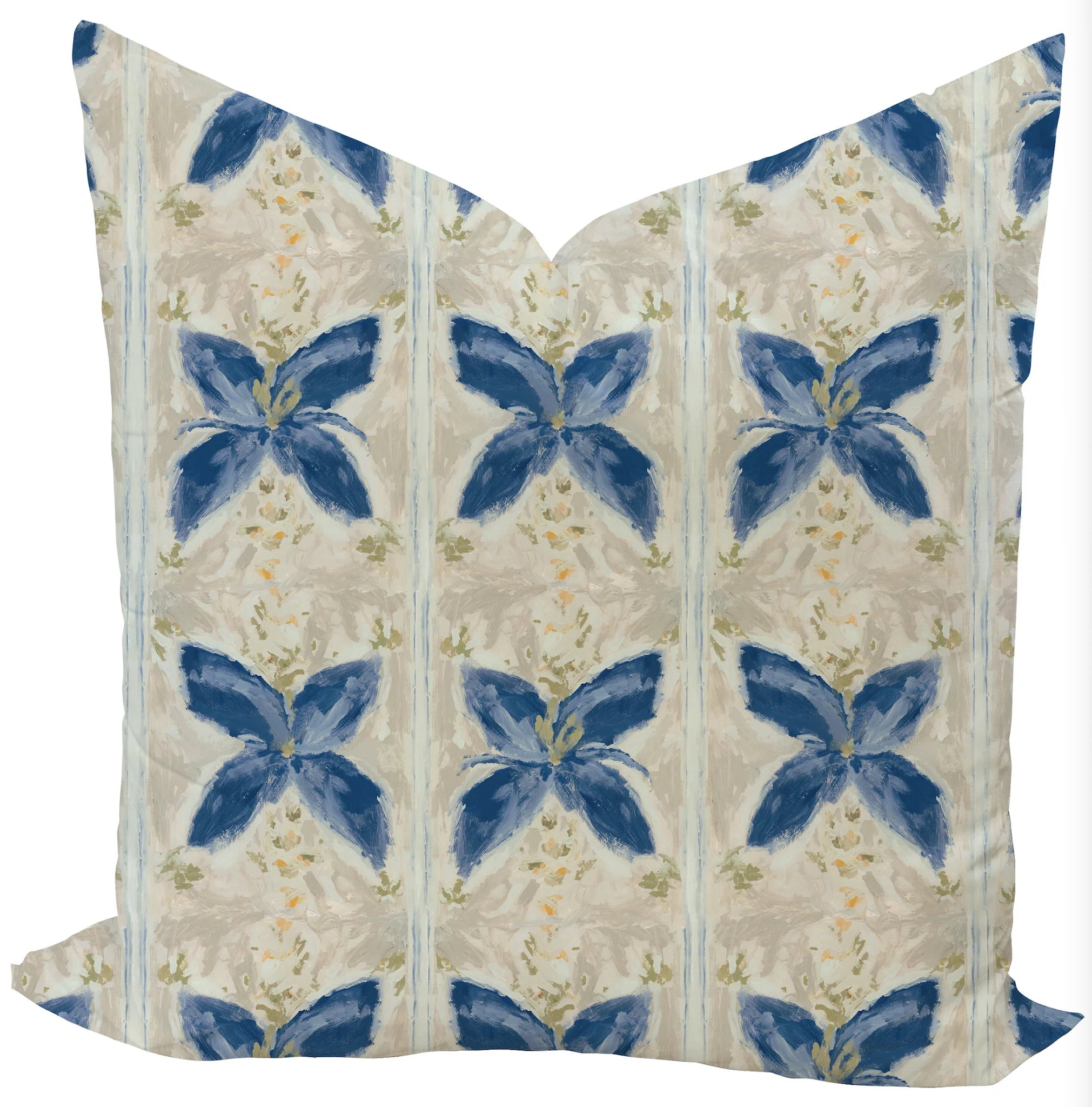 Spanish Floral Tile Custom Pillow