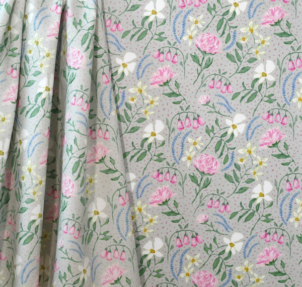 Flowers for Bailey in Soft Green (Garden)- Fabric