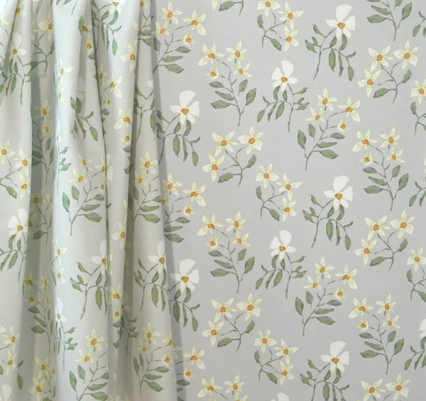 Flowers for Betsy in Soft Green- Fabric