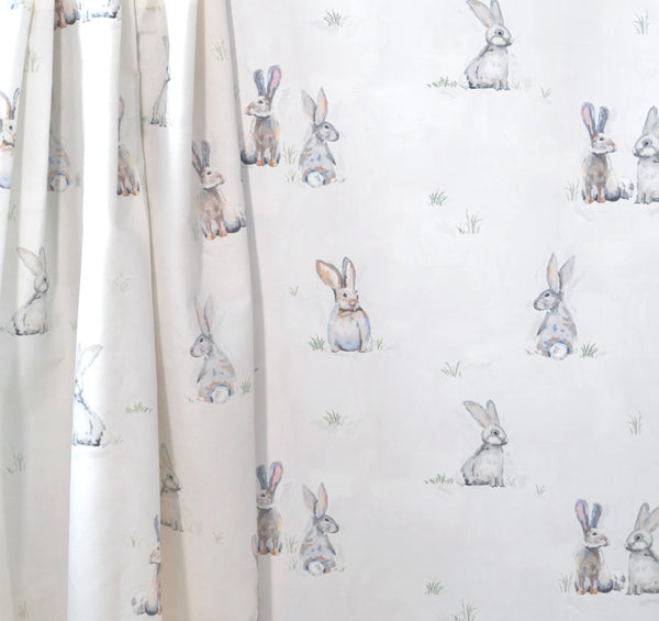 Bunnies for Charlotte in White- Fabric