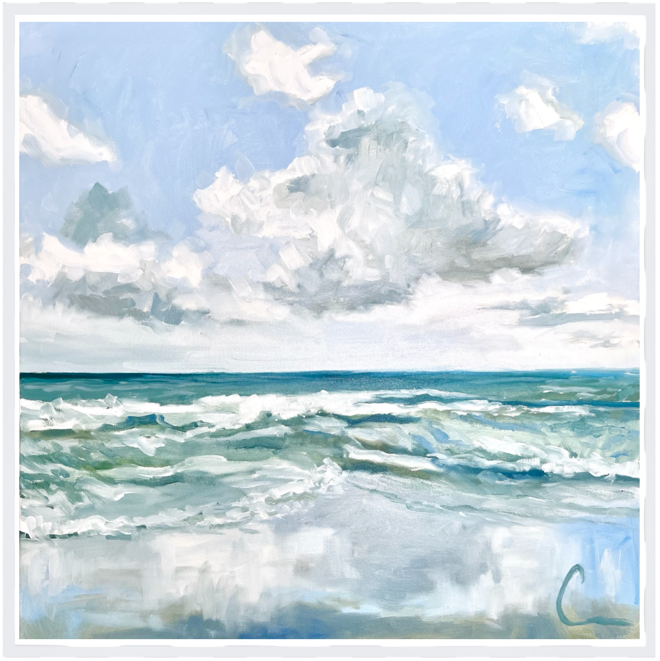 Sea- 24x24 (26x26 framed)