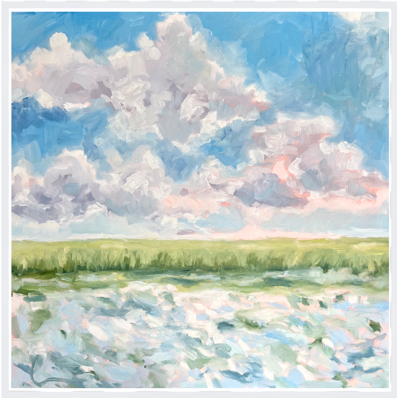 Blush Water- 24x24 (26x26 framed)