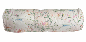 Small Bolster Egrets Pillow w/ Insert- Self Piping