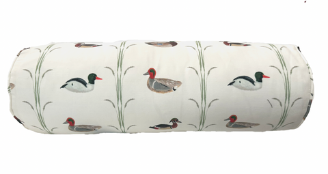 Small Bolster Ducks Pillow w/ Insert- Self Piping