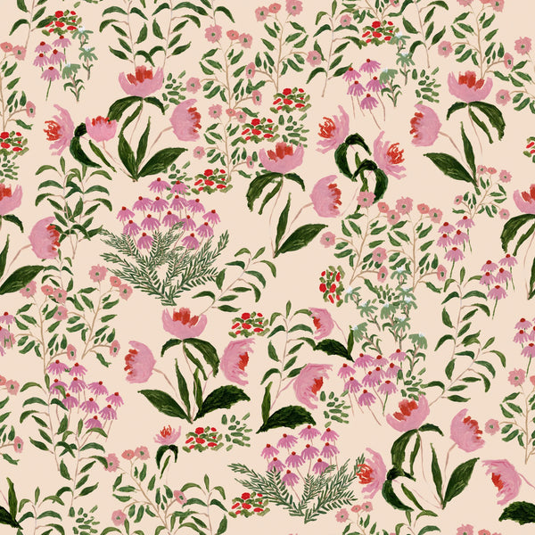 Wild French Garden in Blush- Fabric