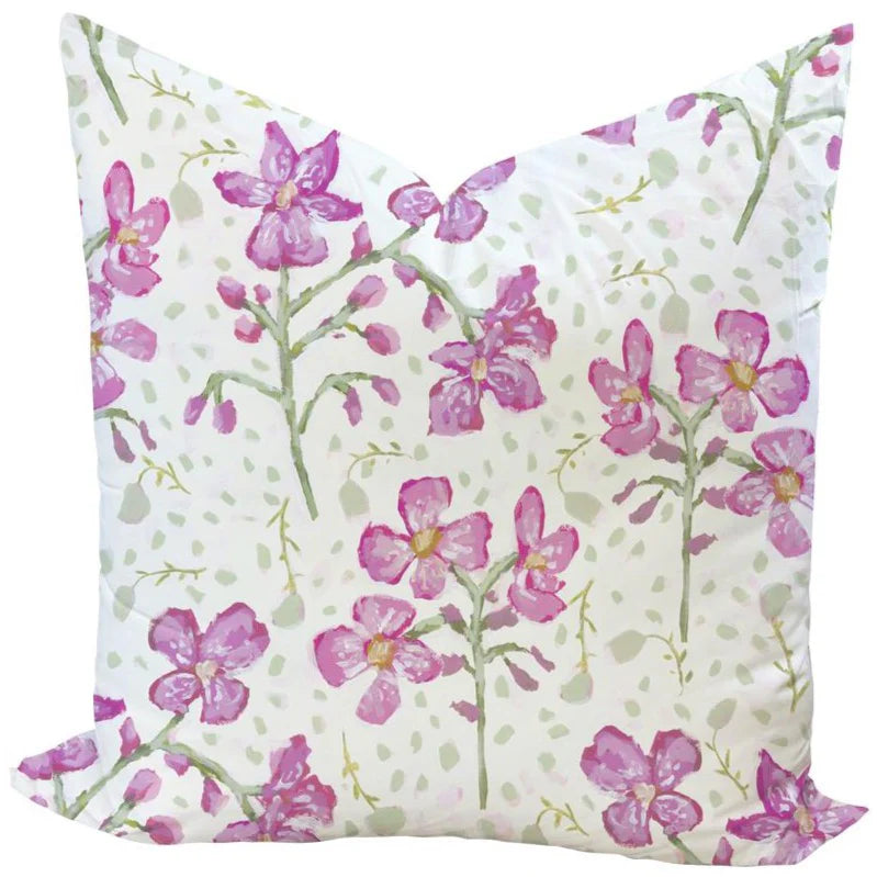 Orchids for Parker in Cream Custom Pillow