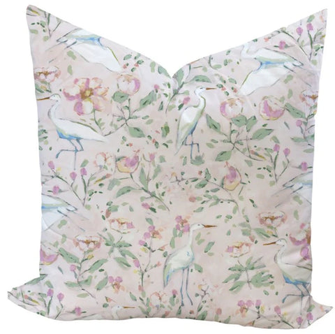 Egrets for Hadley in Blush Custom Pillow