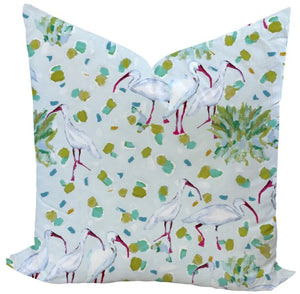 Ibises for Tucker in Sky Custom Pillow