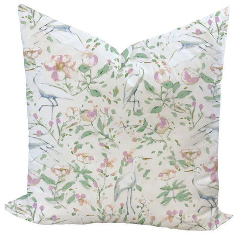 Egrets for Hadley in White Custom Pillow