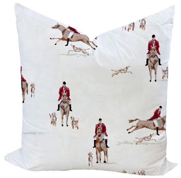 Fox Hunt for Kent in White Pillow