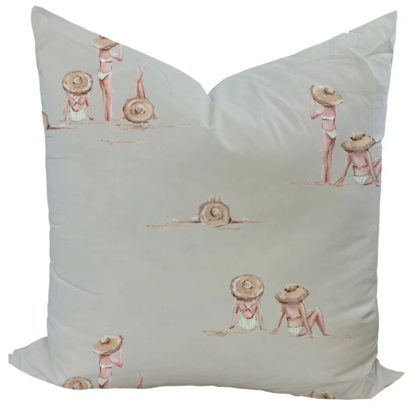 Beached Ladies in Soft Green Custom Pillow