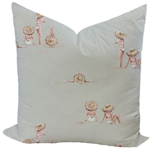 Beach Ladies for Sarah in Soft Green Pillow