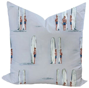 Surfers for Charlie in Sky Custom Pillow