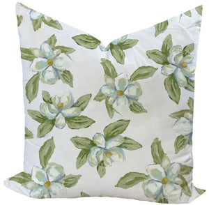 Magnolias for Lucie in White Custom Pillow – Jordan Connelly Studio