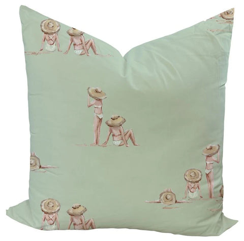 Beached Ladies in Melon Custom Pillow